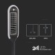 Stalpisor LED solar de gradina 5W cu pichet si senzor de lumina corp alb negru IP65