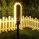 Stalpisor LED solar de gradina 5W cu pichet si senzor de lumina corp alb negru IP65