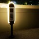 Stalpisor LED solar de gradina 5W cu pichet si senzor de lumina corp alb negru IP65