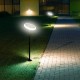 Stalpisor LED solar de gradina 8W cu senzor de lumina orientabil inaltime ajustabila corp alb negru IP65