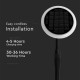Stalpisor LED solar de gradina 8W cu senzor de lumina orientabil inaltime ajustabila corp alb negru IP65