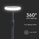 Stalpisor LED solar de gradina 8W cu senzor de lumina orientabil inaltime ajustabila corp alb negru IP65