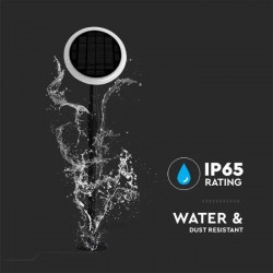 Stalpisor LED solar de gradina 8W cu senzor de lumina orientabil inaltime ajustabila corp alb negru IP65