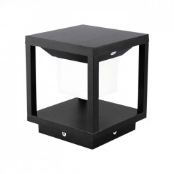 Lampadar LED solar de gradina 2W cu senzor corp negru lumina calda IP65