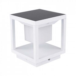 Lampadar LED solar de gradina 2W cu senzor corp alb lumina calda IP65
