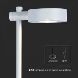 Stalpisor LED de gradina 6W cu pichet 1025mm corp aluminiu alb IP65