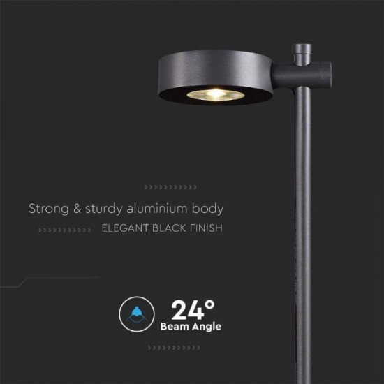 Stalpisor LED de gradina 6W cu pichet 1025mm corp aluminiu negru IP65