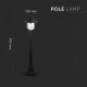 Lampa de Gradina pe stalp 1xE27 Corp Negru 1.1m