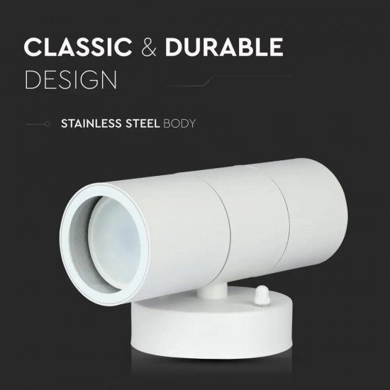 Suport de Perete 2xGU10 din Otel Alb Mat