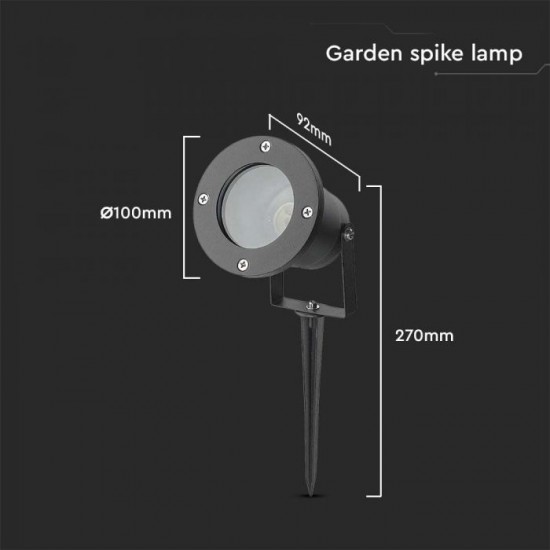 Tarus de gradina cu soclu GU10 aluminiu corp negru IP65
