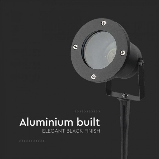 Tarus de gradina cu soclu GU10 aluminiu corp negru IP65