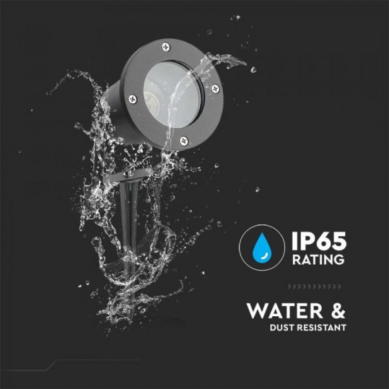 Tarus de gradina cu soclu GU10 aluminiu corp negru IP65