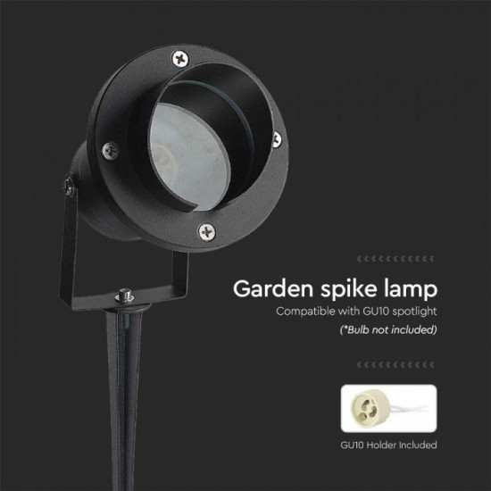 Tarus de gradina cu palarie soclu GU10 aluminiu corp negru IP65
