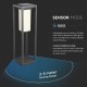 Lampadar solar LED cu tarus cip SAMSUNG 2W cu senzor Corp Gri Alb Cald