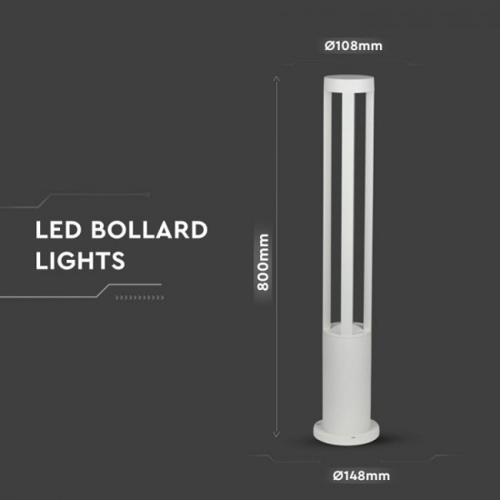 Aplica LED 10W de gradina Corp Alb 80 cm inaltime lumina calda