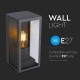 Lampadar de perete din sticla 1xE27 Corp Negru Mat