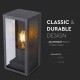 Lampadar de perete din sticla 1xE27 Corp Negru Mat