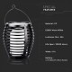 Lampa LED solara flacara de gradina 0.45W neagra cu pichet lumina calda montaj universal IP44 - tarus solar V-TAC