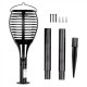 Lampa LED solara flacara de gradina 0.45W neagra cu pichet lumina calda montaj universal IP44 - tarus solar V-TAC
