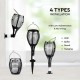 Lampa LED solara flacara de gradina 0.45W neagra cu pichet lumina calda montaj universal IP44 - tarus solar V-TAC