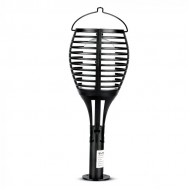 Lampa LED solara flacara de gradina 0.45W neagra cu pichet lumina calda montaj universal IP44 - tarus solar V-TAC