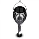 Lampa LED solara flacara de gradina 0.45W neagra cu pichet lumina calda montaj universal IP44 - tarus solar V-TAC