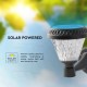 Aplica LED solara de perete 0.8W rotunda negru mat dimabila cu telecomanda RF CCT 3 in 1 IP44
