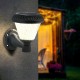Aplica LED solara de perete 0.8W rotunda negru mat dimabila cu telecomanda RF CCT 3 in 1 IP44