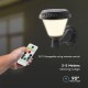 Aplica LED solara de perete 0.8W rotunda negru mat dimabila cu telecomanda RF CCT 3 in 1 IP44