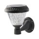 Aplica LED solara de perete 0.8W rotunda negru mat dimabila cu telecomanda RF CCT 3 in 1 IP44