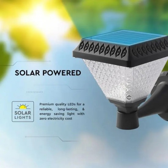 Aplica LED solara de perete 0.8W patrata negru mat dimabila cu telecomanda RF CCT 3 in 1 IP44