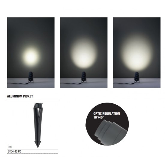 Proiector LED XDOT de gradina 18W cu tarus aluminiu unghi reglabil 10-40 de grade gri inchis IP67