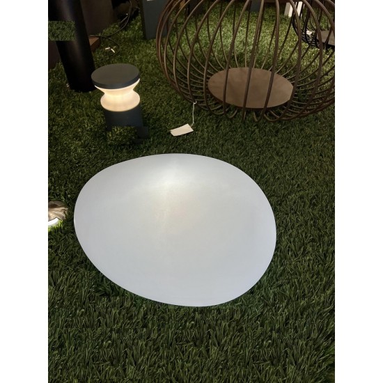 Glob decorativ pentru gradina SASSO 410mm opal cu soclu E27 IP65