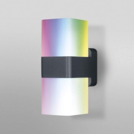 Aplica LED de exterior inteligenta 14W Ledvance Smart+ WiFi Cube iluminare sus jos RGBW dimabila compatibila Alexa si Google Assistant IP44