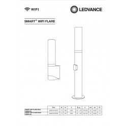 Stalpisor LED de gradina inteligent 7.5W 60cm Ledvance Smart+ WiFi Flare RGBW dimabil compatibil Alexa si Google Assistant IP44