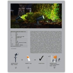 Spot LED de exterior inteligent 5W cu pichet Ledvance Smart+ WiFi Garden RGBW dimabil compatibil Alexa si Google Assistant IP65