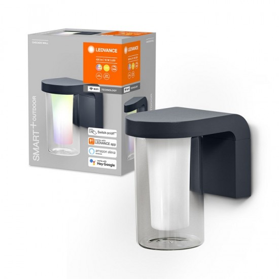 Aplica LED de exterior inteligenta 10W Ledvance Smart+ WiFi Cascade RGBW dimabila compatibila Alexa si Google Assistant IP44