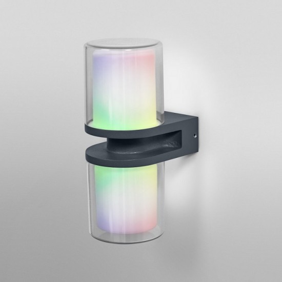 Aplica LED de exterior inteligenta 14W Ledvance Smart+ WiFi Flare Updown Wall RGBW dimabila compatibila Alexa si Google Assistant IP44