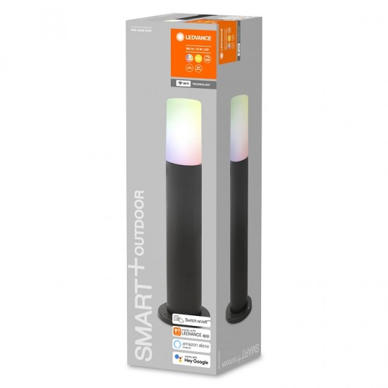 Stalpisor LED de gradina inteligent 10W 50cm Ledvance Smart+ WiFi Pipe RGBW dimabil compatibil Alexa si Google Assistant IP44