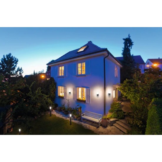 Aplica LED de exterior inteligenta 10W Ledvance Smart+ WiFi Pipe Wall RGBW dimabila compatibila Alexa si Google Assistant IP44