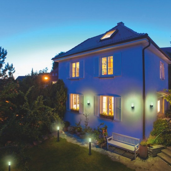Aplica LED de exterior inteligenta 10W Ledvance Smart+ WiFi Pipe Wall RGBW dimabila compatibila Alexa si Google Assistant IP44