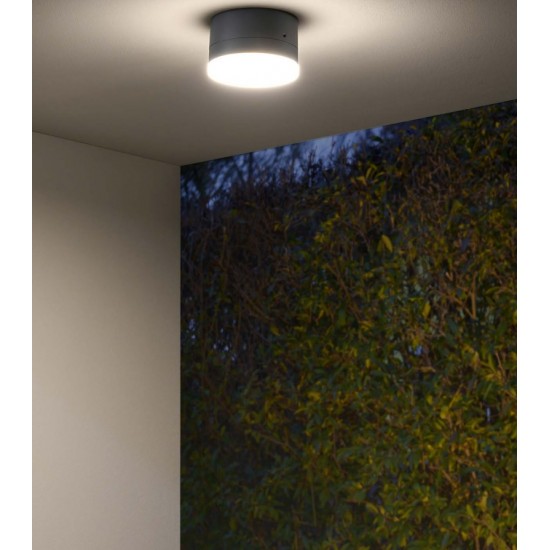Plafoniera LED 12W de exterior Zelda Round SCHRACK antracit lumina calda IP54