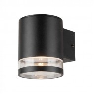 Aplica LED solara de perete 0.55W rotunda corp negru lumina calda IP54