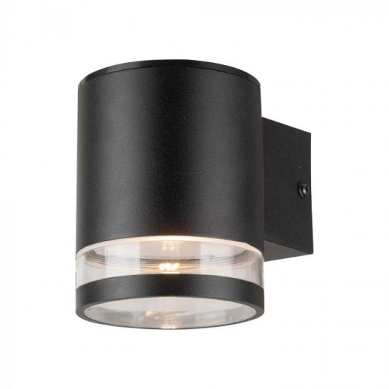 Aplica LED solara de perete 0.55W rotunda corp negru lumina calda IP54