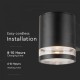 Aplica LED solara de perete 0.55W rotunda corp negru lumina calda IP54