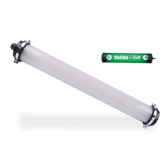 Corp de iluminat de siguranta ANTIEX LED SECURE BLOCK Airfal permanent 1h 200-300lm 415mm zona 2-22 UGR<19 IP68-2