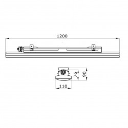 Corp iluminat liniar cu LED 1200mm 20W Gewiss Smart 3 54 LED-uri Mat