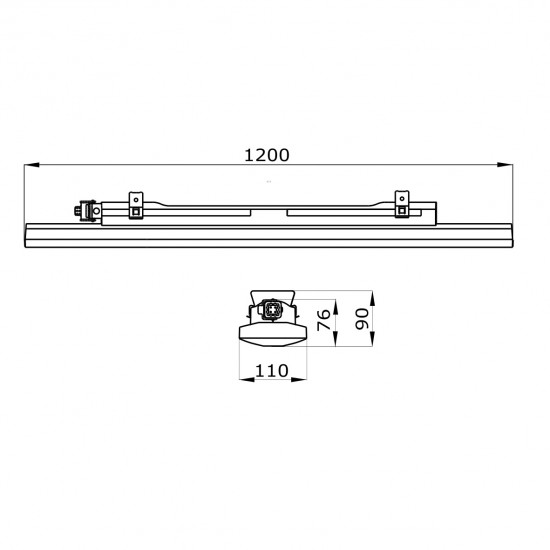 Corp iluminat liniar cu LED 1200mm 40W Gewiss Smart 3 63 LED-uri Mat