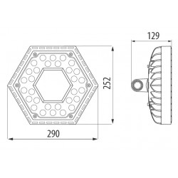 Lampa industriala LED GEWISS ESALITE 52W 90 de grade Alb Neutru