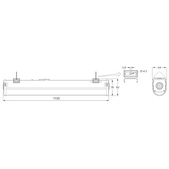 Corp Iluminat liniar cu LED 36W 1200mm SCHRACK SOLO lumina neutra